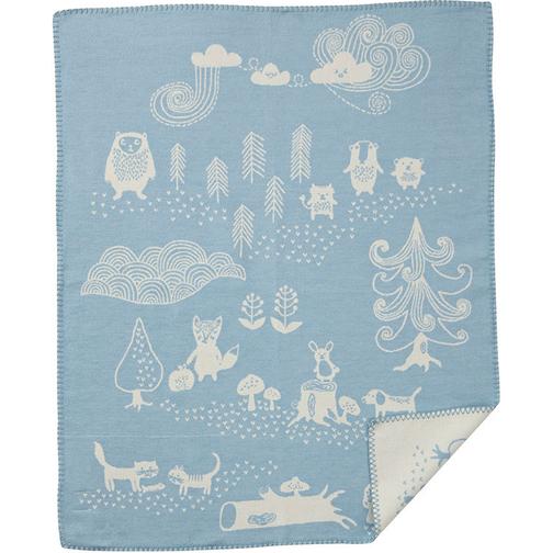 Klippan Yllefabrik Little Bear Filt Brun, Grön, Blå, Rosa (90x70cm)