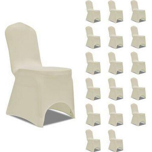 vidaXL Stretch 18pcs Stolsöverdrag Cream