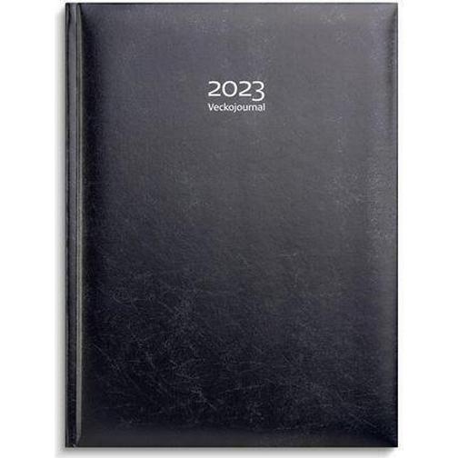 Burde 2023 Kalender Veckojournal Dark Blue Konstläder
