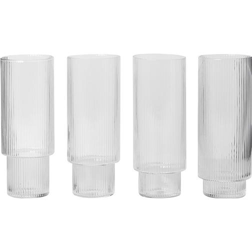 Ferm Living Ripple Long Drinkglas 30cl 4st
