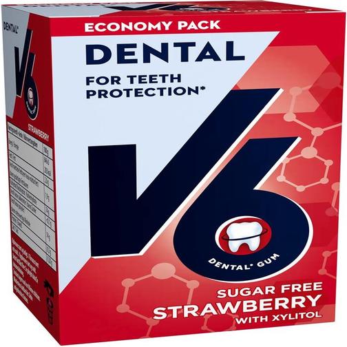 V6 Dental Strawberry Mint 70g 48st
