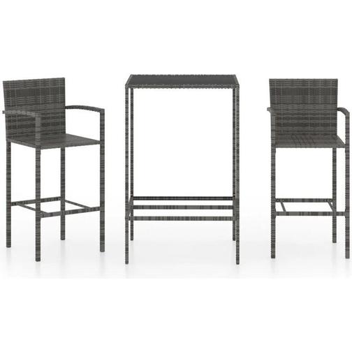 vidaXL 3064838 Bargrupp, 1 Bord inkl. 2 Stolar