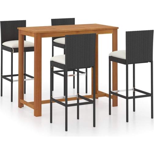 vidaXL 3067990 Bargrupp, 1 Bord inkl. 4 Stolar