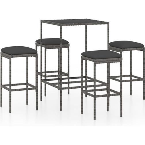 vidaXL 3064821 Bargrupp, 1 Bord inkl. 4 Stolar