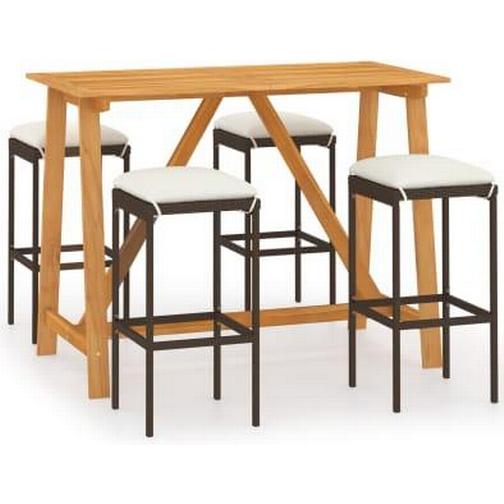 vidaXL 3067962 Bargrupp, 1 Bord inkl. 4 Stolar