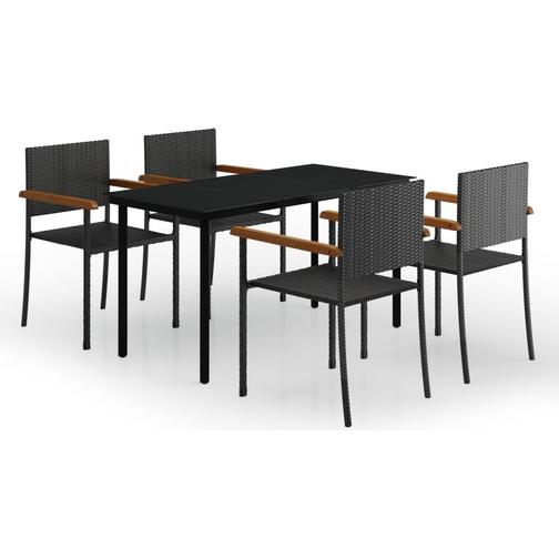 vidaXL 3099415 Patio Dining Set, 1 Table incl. 4 Chairs