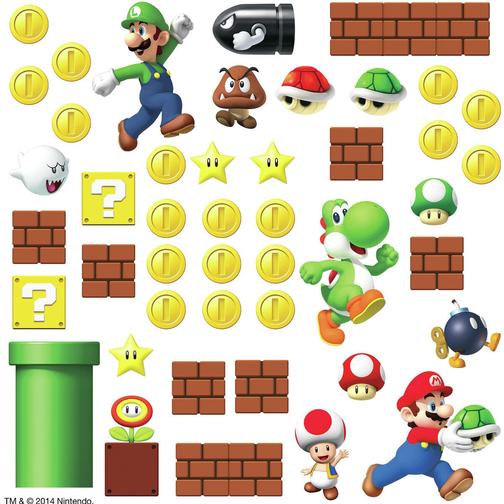RoomMates Nintendo Super Mario Bros Build a Scene Wall Decals