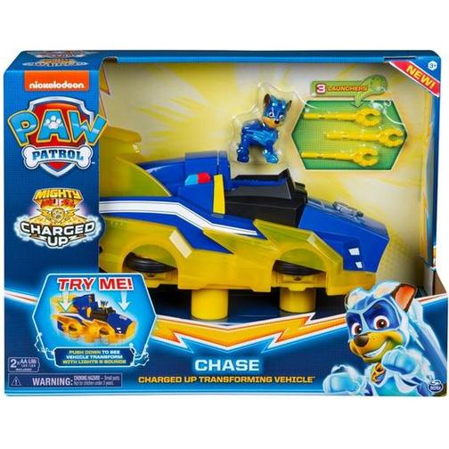 Spin Master Paw Patrol Mighty Pups Charged Up Chase's Charged Up Deluxe Vehicle