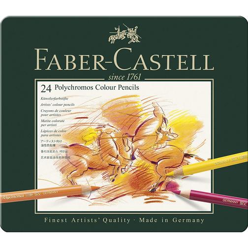 Faber-Castell Polychromos Colour Pencils Tin of 24