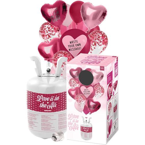 Folat Helium Gas Cylinders BalloonGaz 30 'Love' with Balloons and Ribbon