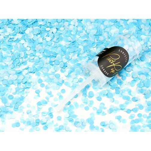 PartyDeco Confetti Canons Push Pop White/Blue