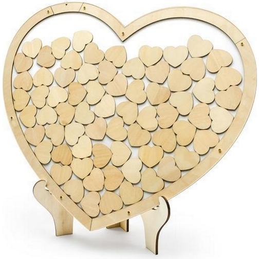 PartyDeco Gæstebog træ Hjerte