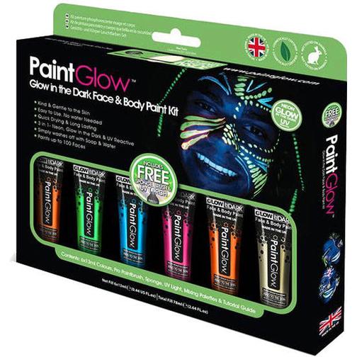 PaintGlow Glow in the Dark Face & Body Paint Kit