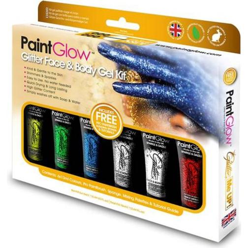 PaintGlow Glitter Face & Body Gel Kit