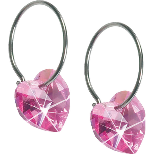 Blomdahl Heart Earrings - Silver/Rose