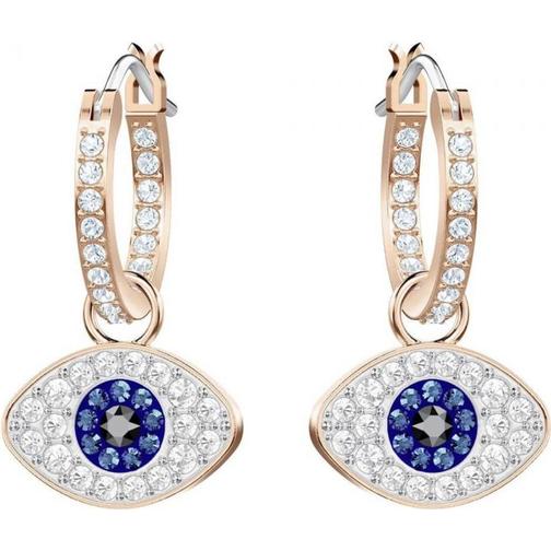 Swarovski Symbolic Evil Eye Hoops - Rose Gold/Blue/Transparent