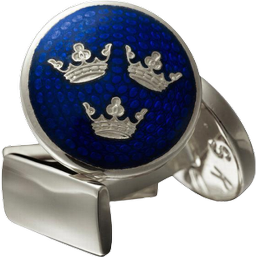 Skultuna Kronor Cufflinks - Silver/Royal Blue