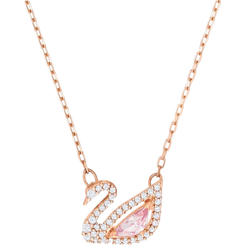 Swarovski Dazzling Swan Necklace - Rose Gold/Transparent/Pink