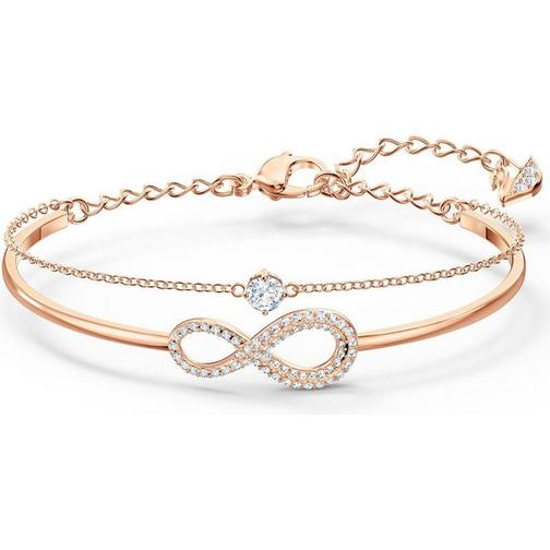 Swarovski Infinity Bangle - Rose Gold/Transparent