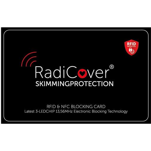 RadiCover Skim-Block Card 3-LED RFID Skimming Protector - Black