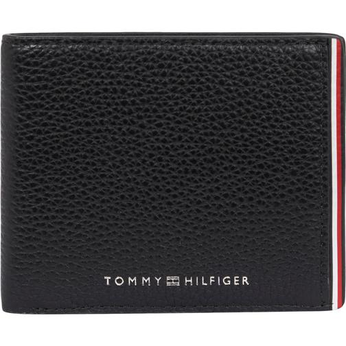 Tommy Hilfiger Signature Small Leather Credit Card Wallet - Black