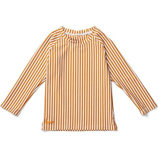 Liewood Noah Swim Tee Seersucker - Stripe Mustard/White (LW14128-0919)