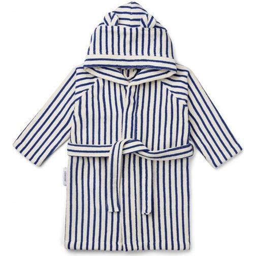 Liewood Rollo Bathrobe Mini - Y/D Stripe Surf Blue/Creme De La Creme (LW14629-7177)