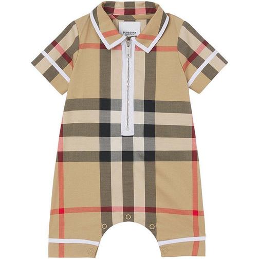 Burberry Baby Vintage Check Cotton Blend Playsuit