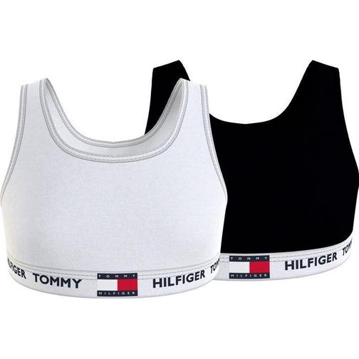 Tommy Hilfiger 2pk 85 Flagg BH - Vit/Svart 0WS