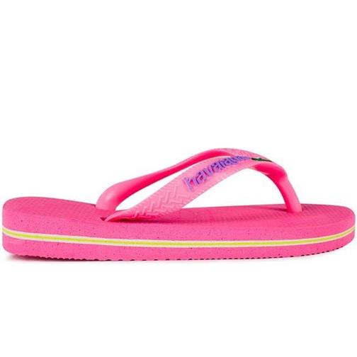 Havaianas Girl's Brasil Logo Flip Flops - Crystal Rose