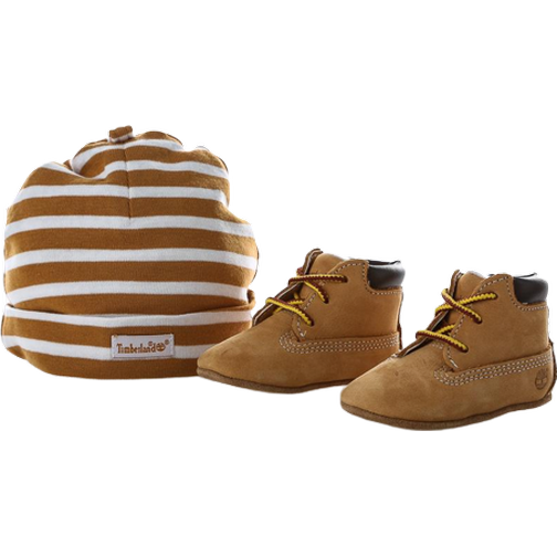 Timberland Infant Crib Booties/Cap Set - Wheat