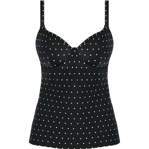 Freya Jewel Cove Plunge Tankini Top - Black