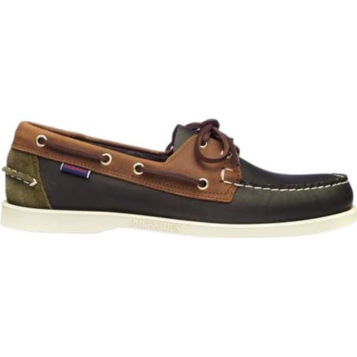 Sebago Docksides Portland Crazy Horse - Blue Navy/Tan/Green Musk
