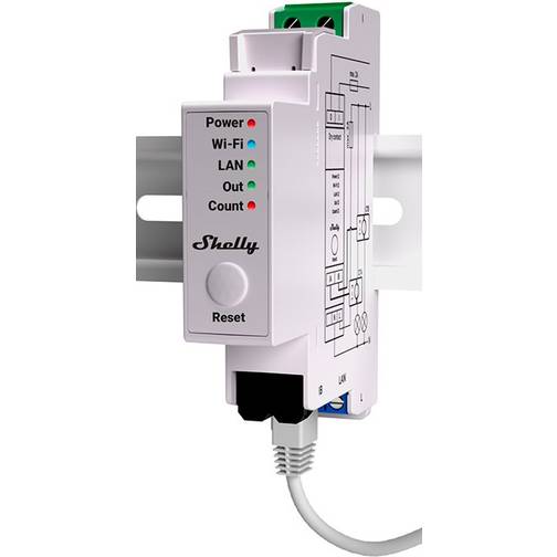 Shelly Pro 3em 50a Energimätning Med Wifi Och Ethernet