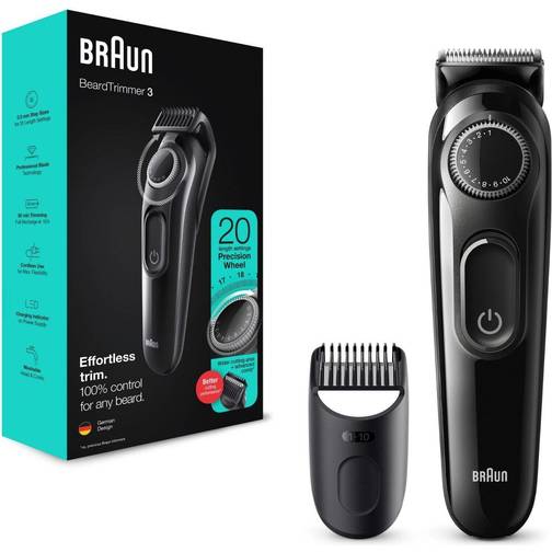 Braun bartschneider bt3324 beardtrimmer + organizer 2 stylingaufsätze nimh