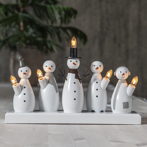 Star Trading Candlestick Snowman Adventsljusstake 33cm 5st