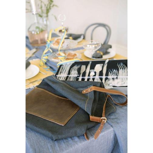 Dorre Elena Förkläde Blå, Multifärgad, Brun (80x70cm)