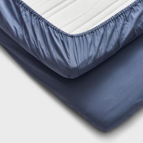 Cura of Sweden Calm Cotton Underlakan Vit, Grå, Blå (200x160cm)