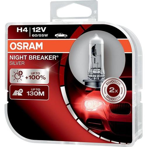 Osram H4 Night Breaker Silver Halogen Lamps 55W P43t