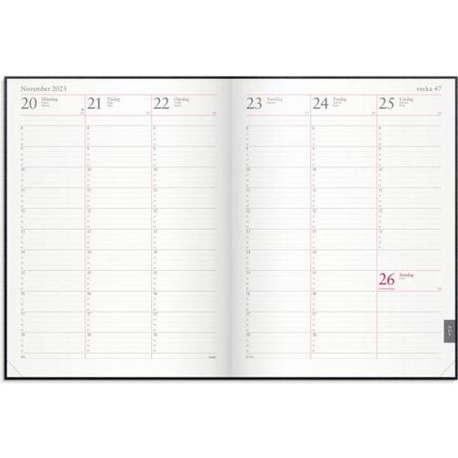 Burde 2023 Kalender Veckojournal Dark Blue Konstläder