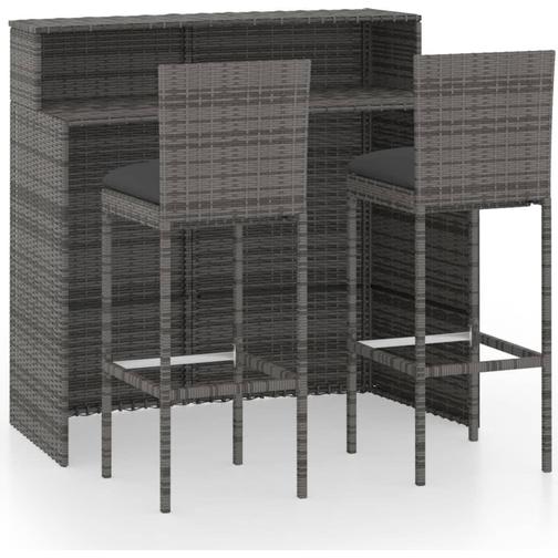 vidaXL 3064881 Bargrupp, 1 Bord inkl. 2 Stolar