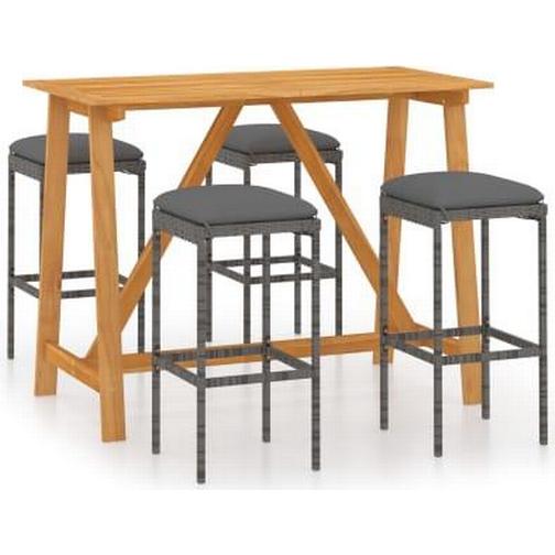 vidaXL 3067962 Bargrupp, 1 Bord inkl. 4 Stolar
