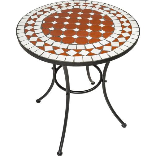 tectake Trädgårdsmöbler Mosaik 2 stolar + bord, 60 cm diameter