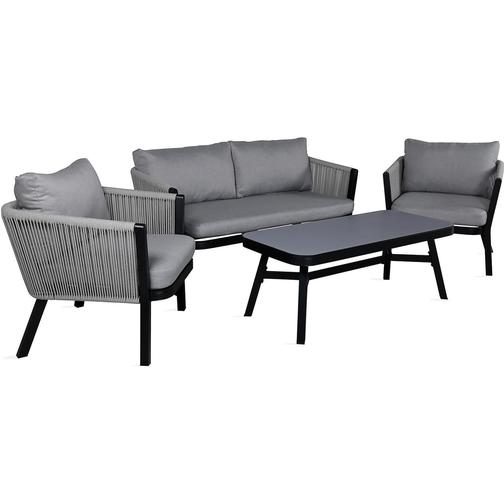 Venture Design Virya Loungeset, 1 Bord inkl. 2 Stolar & 1 Soffor