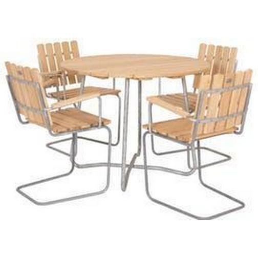 Eden Wood Wilma 100cm Runt Matgrupp, 1 Bord inkl. 4 Stolar
