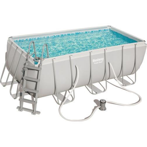 Bestway Power Steel Rectangular Frame Pool Set with Filter Pump 4.12x2.01x1.22m