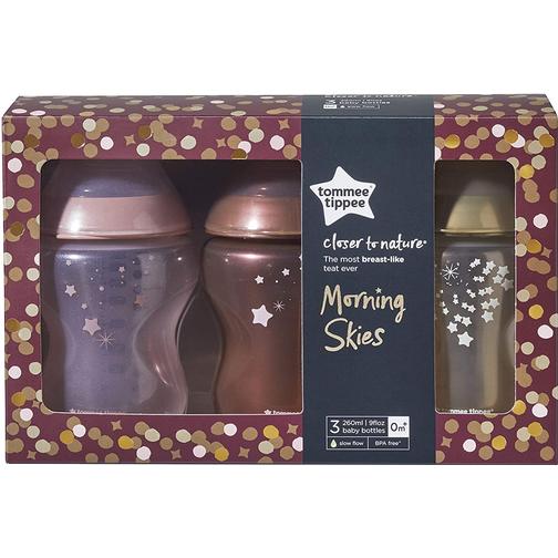 Tommee Tippee Closer to Nature Morning Skies Baby Bottles 260ml 3-pack