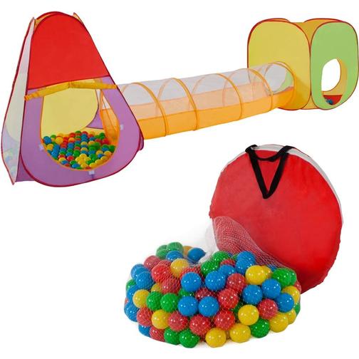 tectake Pyramid Lektält med Tunnel - 200 bollar