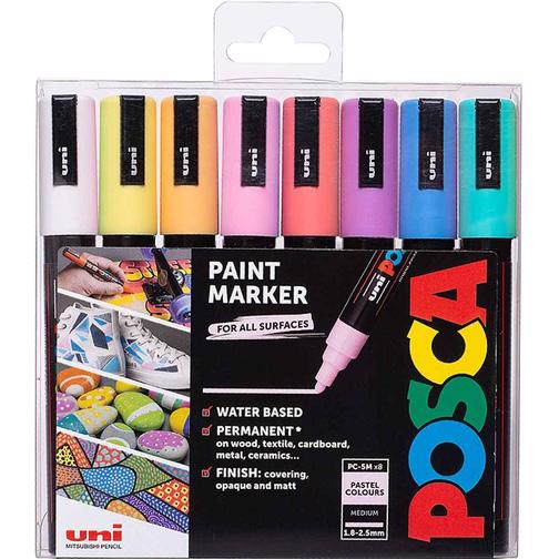 Uni Posca PC-5M Medium Bullet Pastel 8-pack
