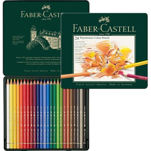 Faber-Castell Polychromos Colour Pencils Tin of 24